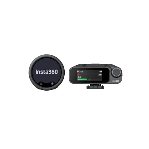 Insta360 Mic Pro (1 TX + 1 RX), kabelloses Mini-Lavalier-Mikrofon für iPhone/Kamera/Android, Videoaufnahme, Bluetooth, anpassbares E-Ink-Display, 3-Mikrofon-Array, verfügbar für Lightning-Geräte