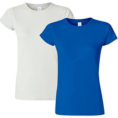Gildan Damen Softstyle Baumwolle T-Shirt Style G64000l 2-Pack - Weiß - Groß